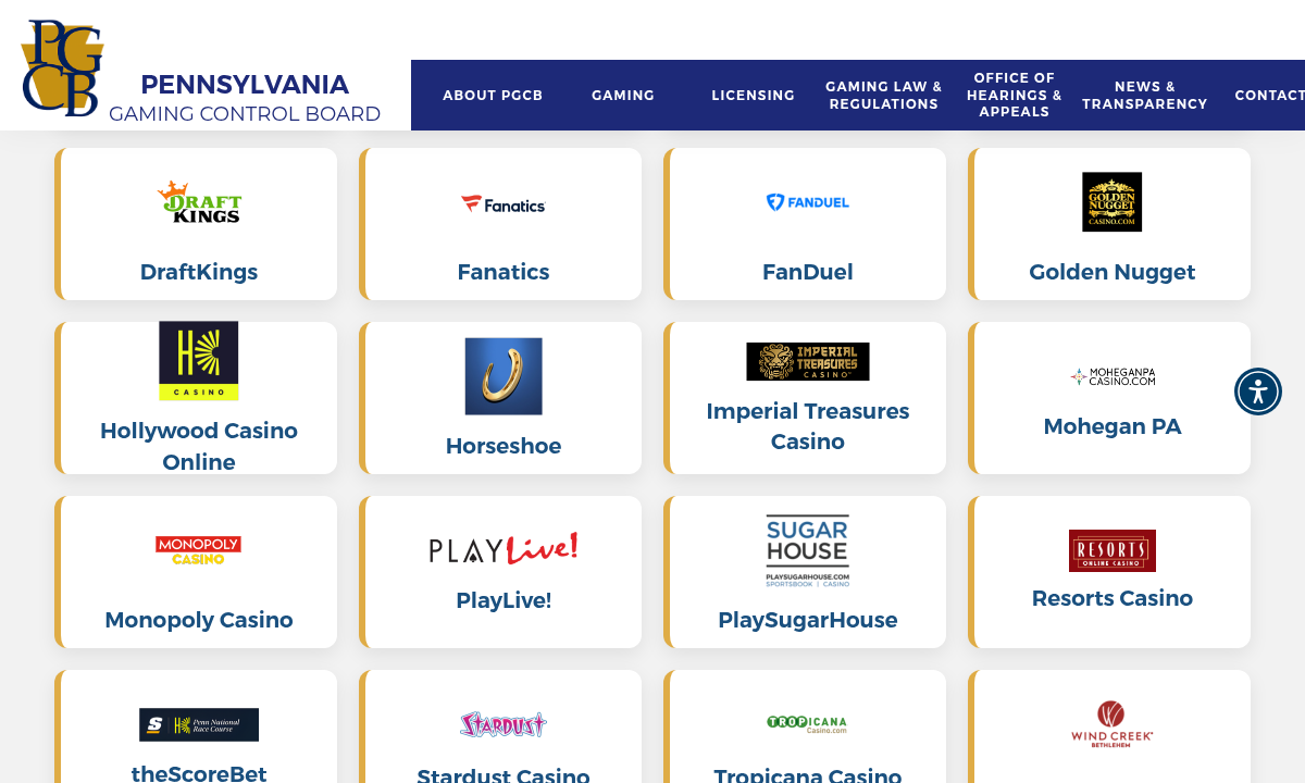 Pennsylvania interactive gaming operator evidence capture